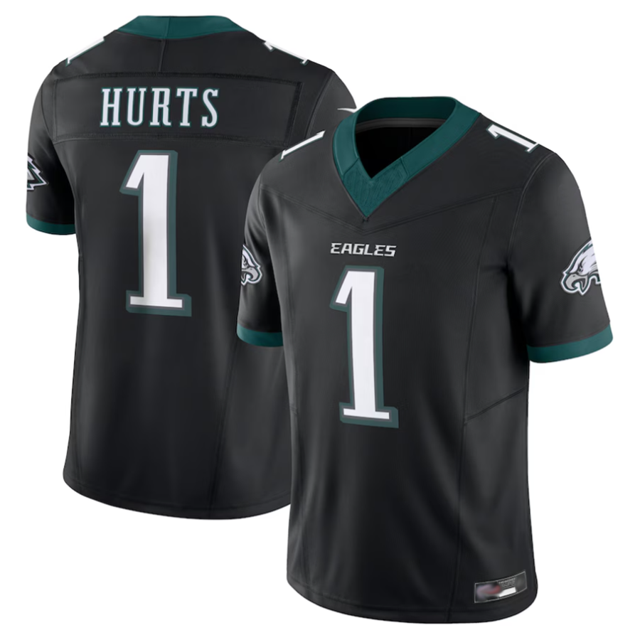 Choea P.Eagles #1 Jalen Hurts Player Black Vapor F.U.S.E. Limited Stitched Jerseys