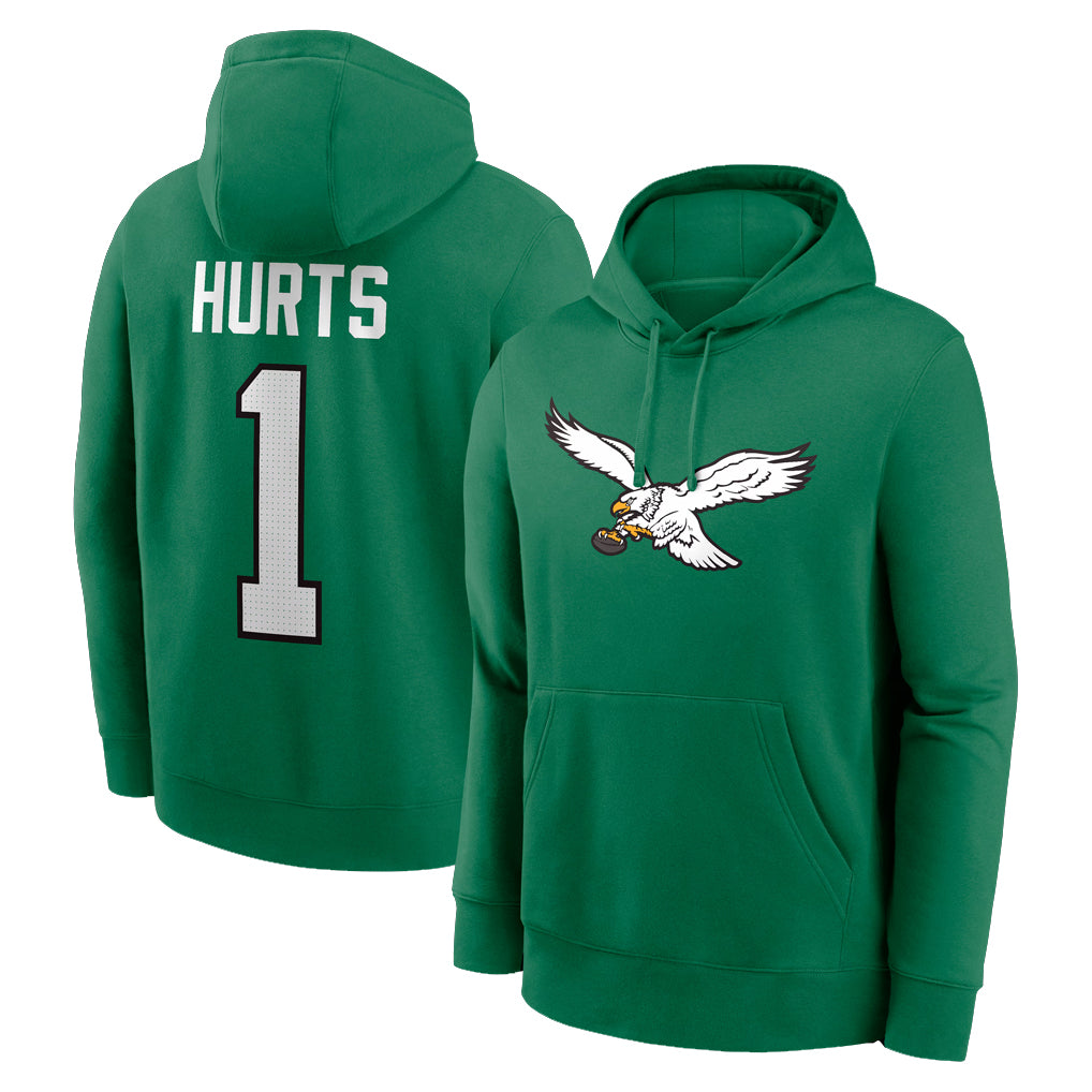 Choea P.Eagles #1 Jalen Hurts Player Green Pullover Hoodies Home Game Stitched Jerseys