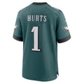 Choea P.Eagles #1 Jalen Hurts Player Midnight Green Home Game Stitched Jerseys