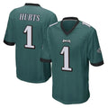 Choea P.Eagles #1 Jalen Hurts Player Team Color Green Home Game Stitched Jerseys