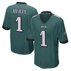 Choea P.Eagles #1 Jalen Hurts Player Team Color Green Home Game Stitched Jerseys