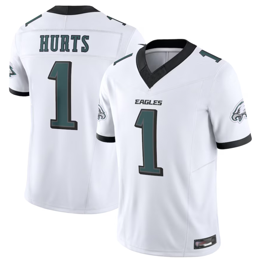 Choea P.Eagles #1 Jalen Hurts Player White Vapor F.U.S.E. Limited Stitched Jerseys