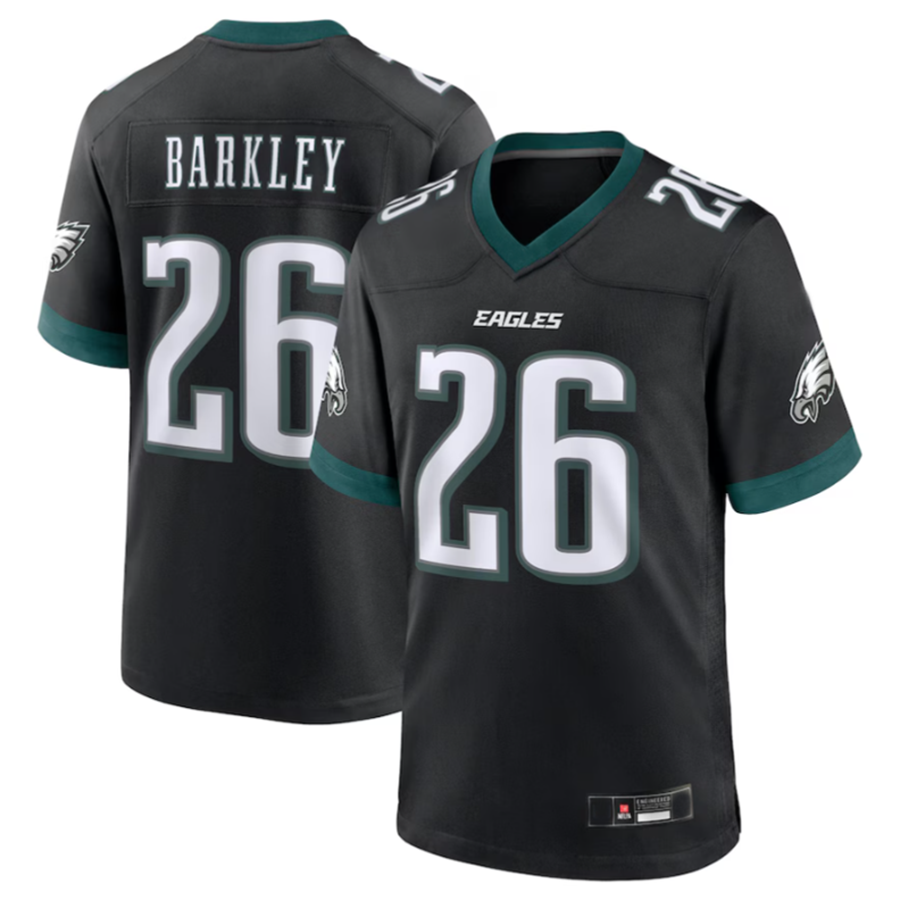 Choea P.Eagles #26 Saquon Barkley Black Alternate Game Stitched American Stitched Jerseys