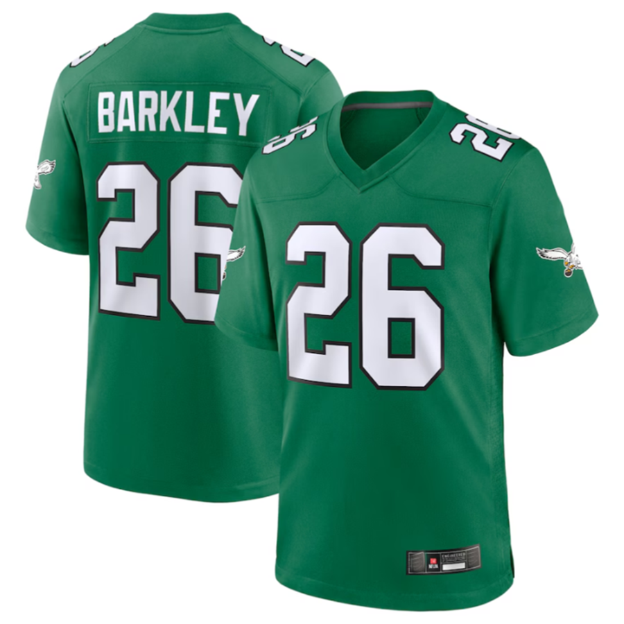 Choea P.Eagles #26 Saquon Barkley Green Alternate Game Stitched American Stitched Jerseys