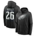 Choea P.Eagles #26 Saquon Barkley Player Black Pullover Hoodies Home Game Stitched Jerseys