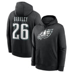 Choea P.Eagles #26 Saquon Barkley Player Black Pullover Hoodies Home Game Stitched Jerseys
