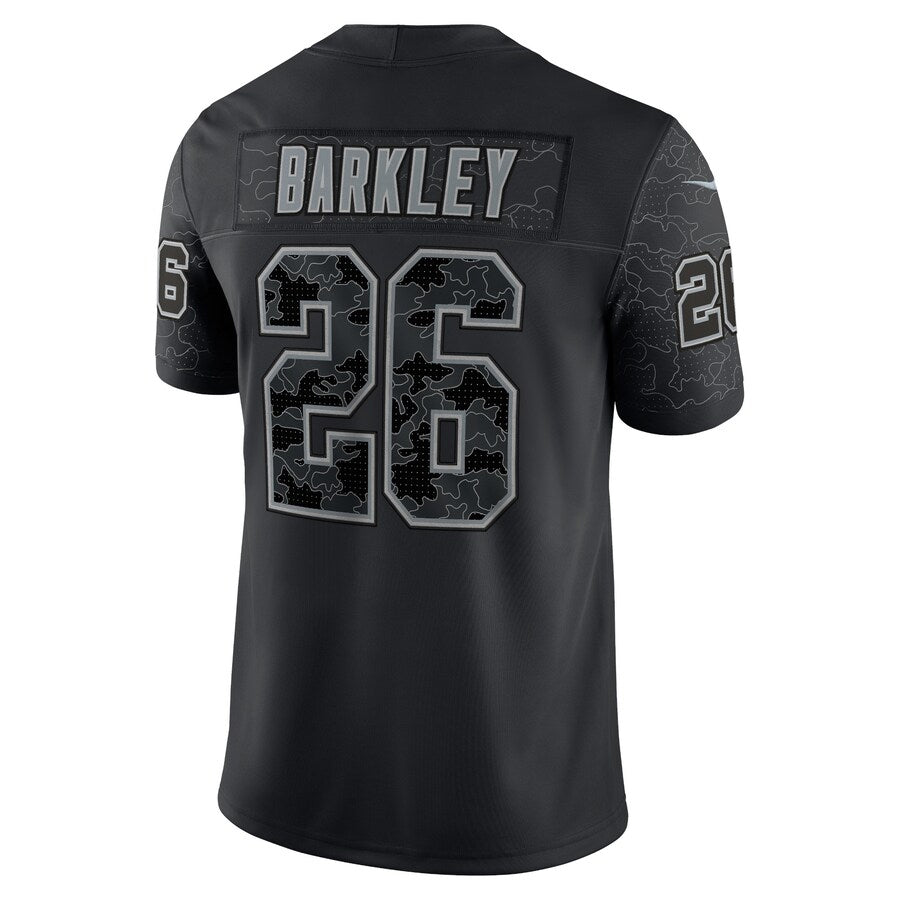 Choea P.Eagles #26 Saquon Barkley Player Black REFLECTIVE Limited Stitched Jerseys