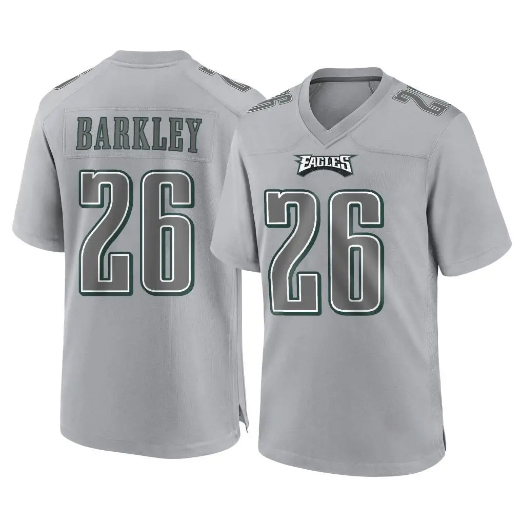 Choea P.Eagles #26 Saquon Barkley Player Gray Atmosphere Fashion Home Game Stitched Jerseys