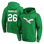 Choea P.Eagles #26 Saquon Barkley Player Green Pullover Hoodies Home Game Stitched Jerseys