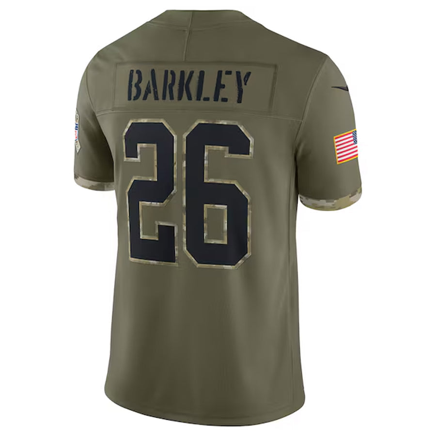 Choea P.Eagles #26 Saquon Barkley Player Salute To Service Olive Stitched Jerseys