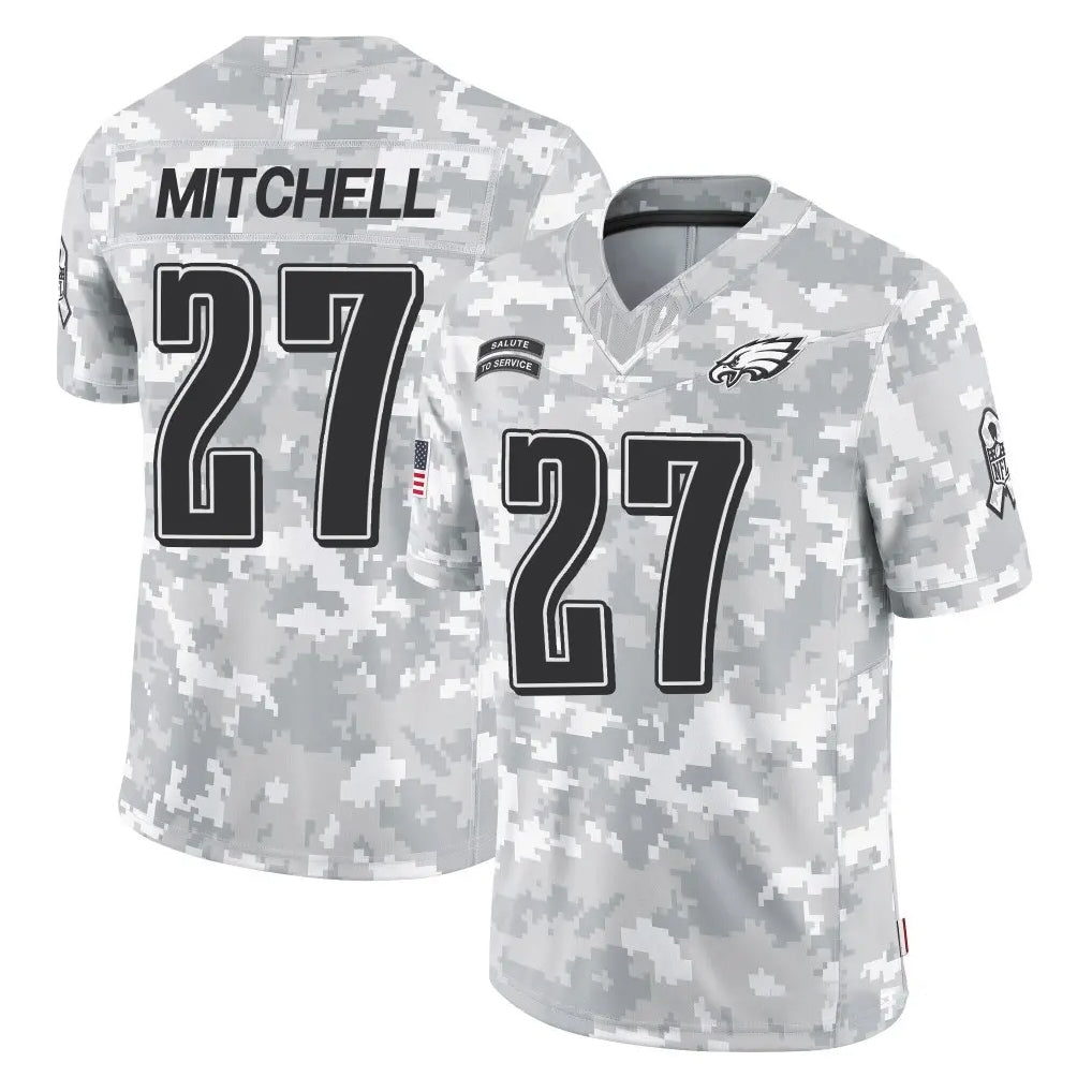 Choea P.Eagles #27 Quinyon Mitchell Player Arctic Camo Salute to Service Limited Game Stitched Jerseys