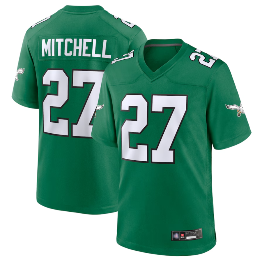Choea P.Eagles #27 Quinyon Mitchell Player Kelly Green Replica Game Stitched Jerseys