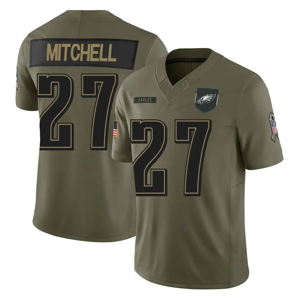 Choea P.Eagles #27 Quinyon Mitchell Player Olive 2025 Salute To Service Limited Stitched Jerseys