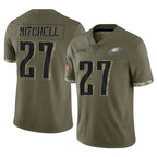 Choea P.Eagles #27 Quinyon Mitchell Player Olive Salute To Service Limited Stitched Jerseys