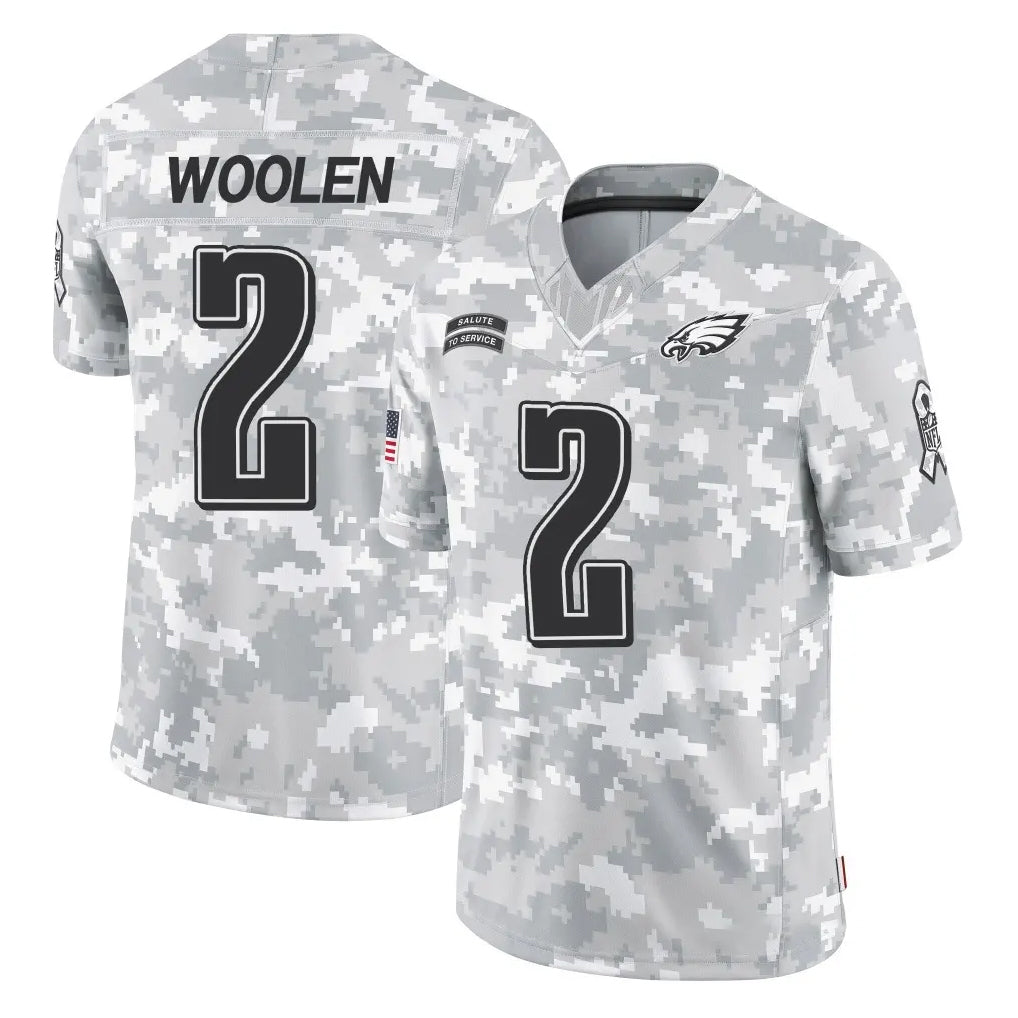 Choea P.Eagles #2 Riq Woolen Player Arctic Camo Salute to Service Limited Game Stitched Jerseys
