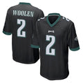 Choea P.Eagles #2 Riq Woolen Player Black Home Game Stitched Jerseys