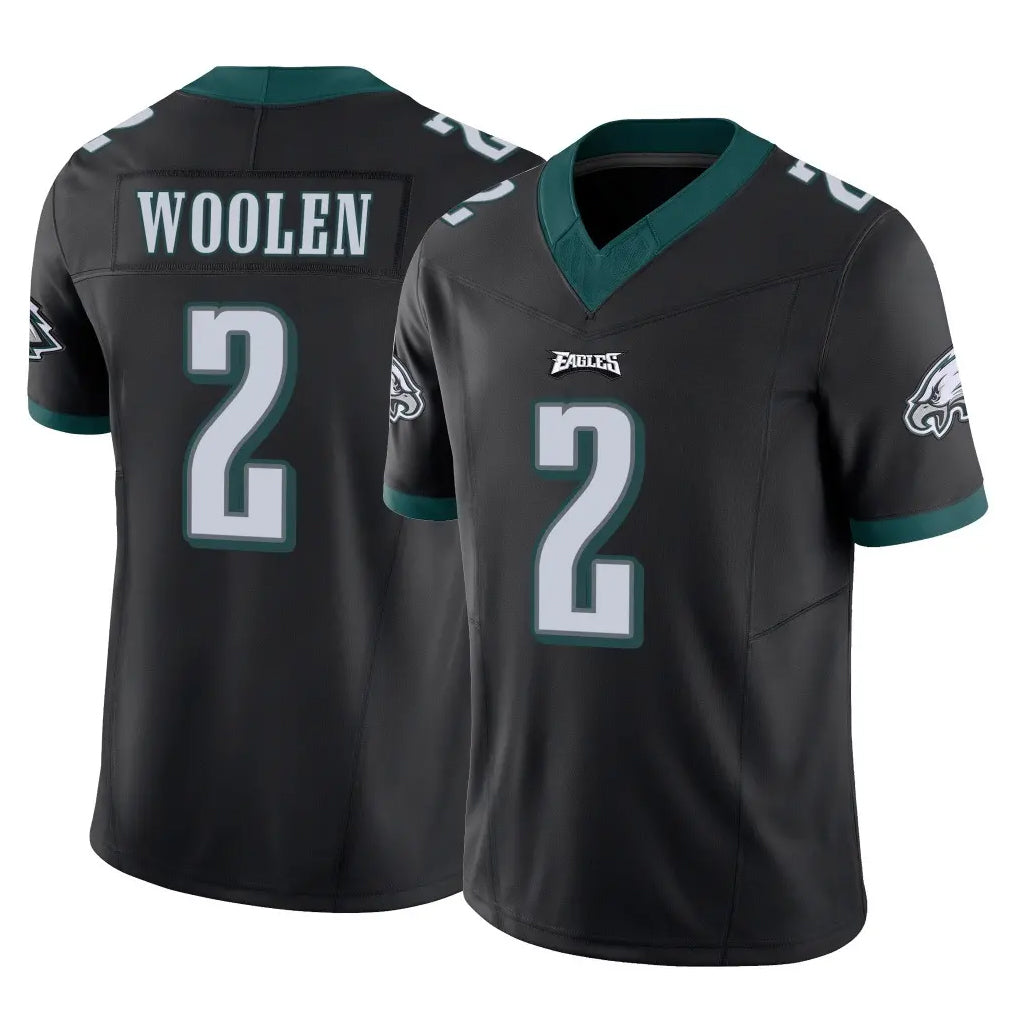 Choea P.Eagles #2 Riq Woolen Player Black Limited Vapor F.U.S.E. Home Game Stitched Jerseys