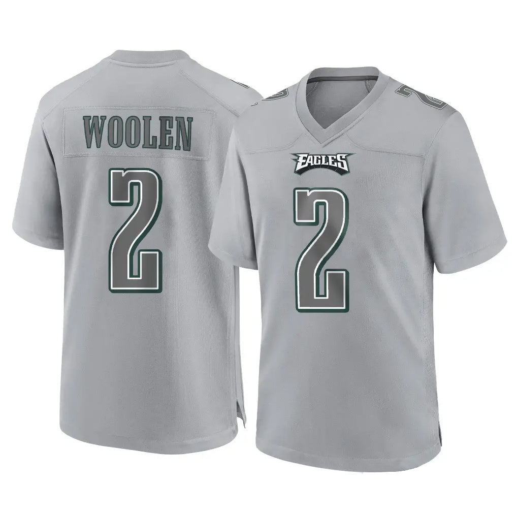 Choea P.Eagles #2 Riq Woolen Player Gray Atmosphere Fashion Home Game Stitched Jerseys