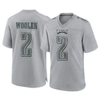 Choea P.Eagles #2 Riq Woolen Player Gray Atmosphere Fashion Home Game Stitched Jerseys