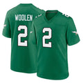 Choea P.Eagles #2 Riq Woolen Player Green Kelly Alternate Home Game Stitched Jerseys