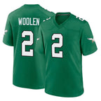 Choea P.Eagles #2 Riq Woolen Player Green Kelly Alternate Home Game Stitched Jerseys