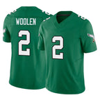 Choea P.Eagles #2 Riq Woolen Player Green Kelly Alternate Vapor F.U.S.E. Home Game Stitched Jerseys