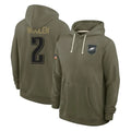 Choea P.Eagles #2 Riq Woolen Player Olive Salute to Service Pullover Hoodies Limited Stitched Jerseys