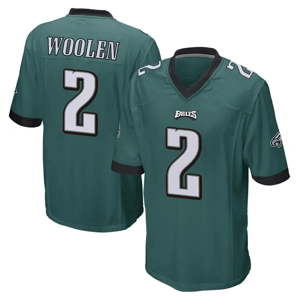Choea P.Eagles #2 Riq Woolen Player Team Color Green Home Game Stitched Jerseys