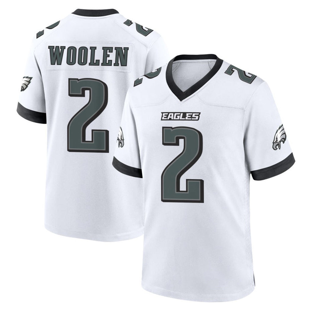 Choea P.Eagles #2 Riq Woolen Player White Game Home Stitched Jerseys