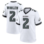 Choea P.Eagles #2 Riq Woolen Player White Game Home Stitched Jerseys