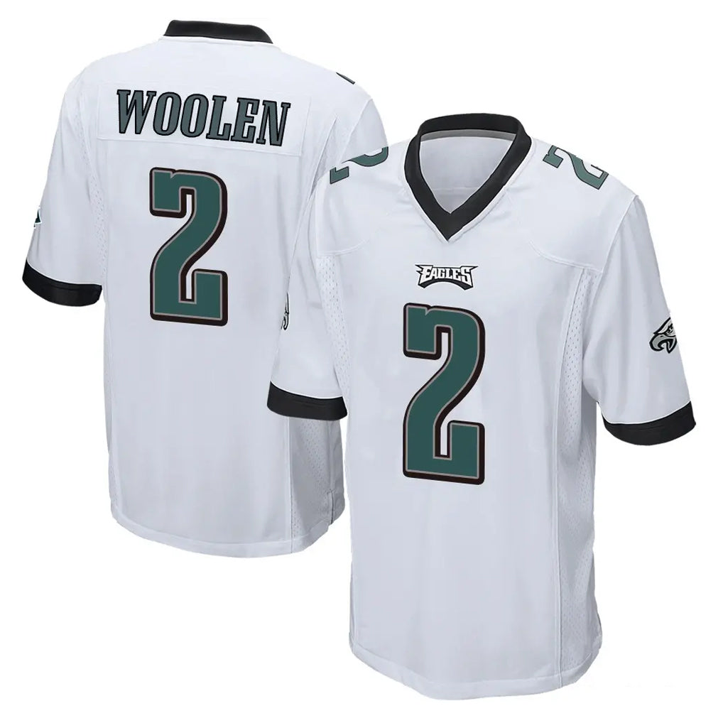 Choea P.Eagles #2 Riq Woolen Player White Home Game Stitched Jerseys