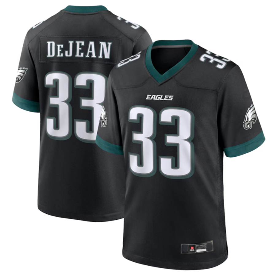 Choea P.Eagles #33 Cooper DeJean Black 2024 Draft Alternate Player Game Stitched American Stitched Jerseys