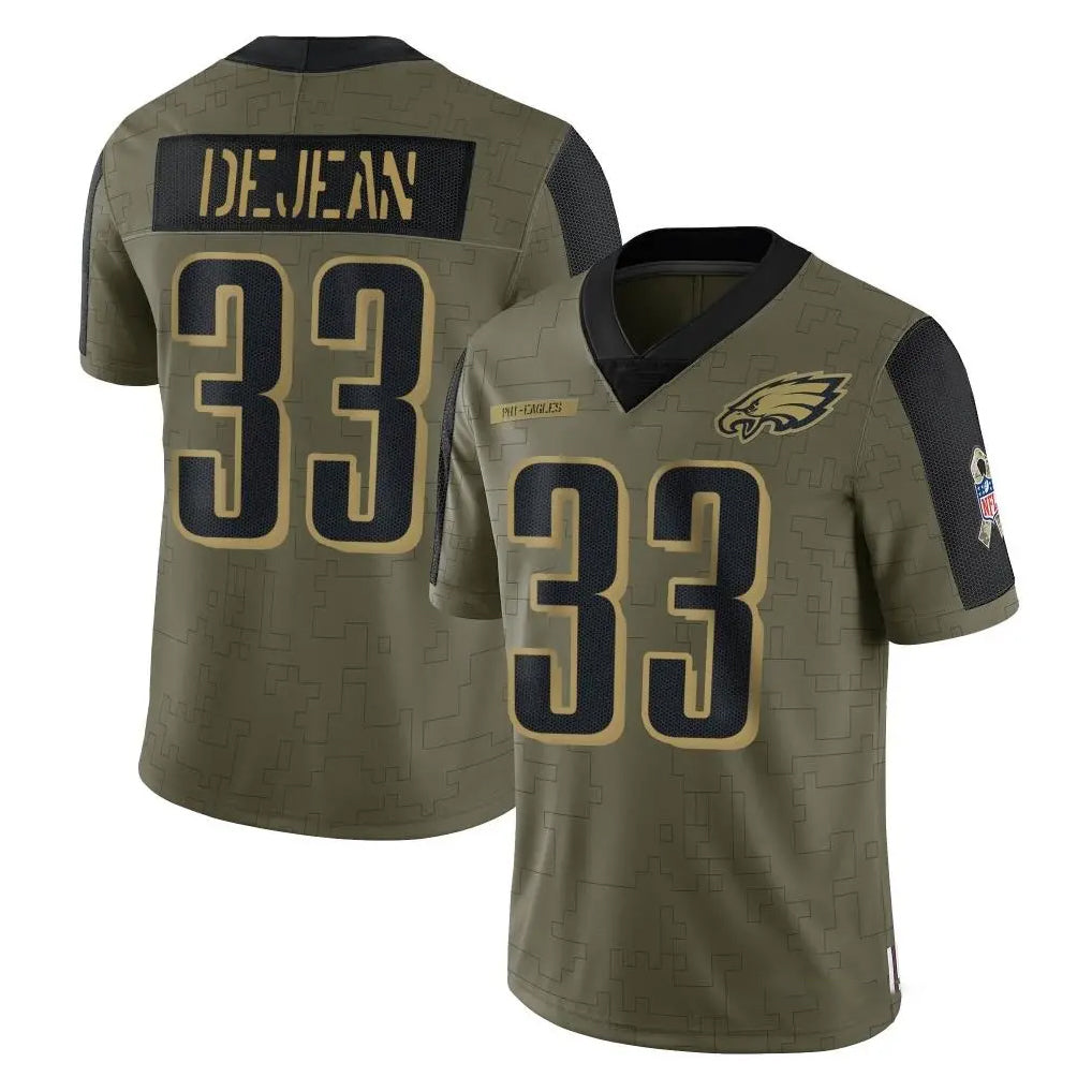Choea P.Eagles #33 Cooper DeJean Player Olive Salute To Service Limited Game Stitched Jerseys