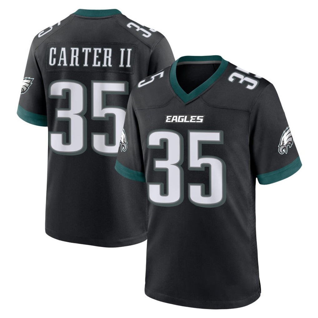 Choea P.Eagles #35 Michael Carter II Player Black Game Home Stitched Jerseys