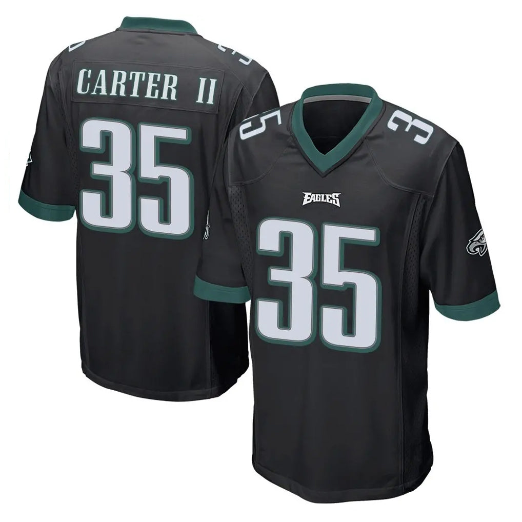 Choea P.Eagles #35 Michael Carter II Player Black Home Game Stitched Jerseys