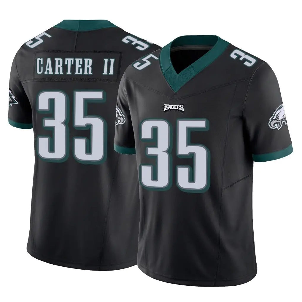 Choea P.Eagles #35 Michael Carter II Player Black Limited Vapor F.U.S.E. Home Game Stitched Jerseys