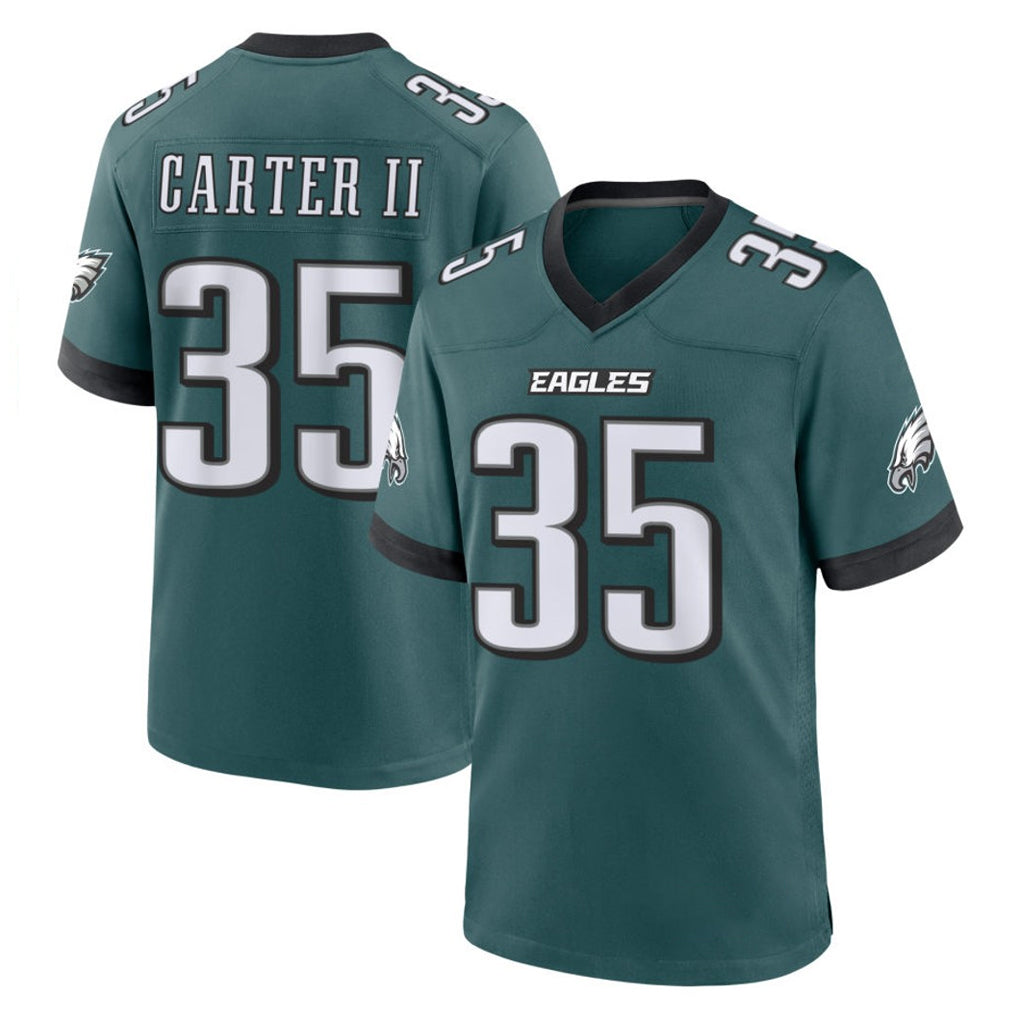 Choea P.Eagles #35 Michael Carter II Player Green Home Game Stitched Jerseys