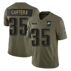 Choea P.Eagles #35 Michael Carter II Player Olive 2025 Salute To Service Limited Stitched Jerseys