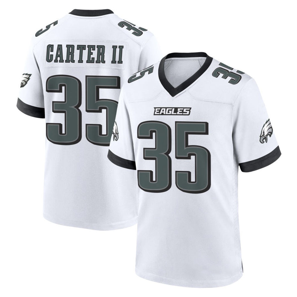 Choea P.Eagles #35 Michael Carter II Player White Game Home Stitched Jerseys