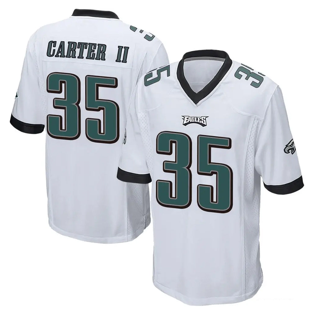 Choea P.Eagles #35 Michael Carter II Player White Home Game Stitched Jerseys