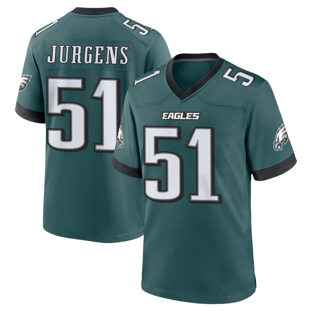 Choea P.Eagles #51 Cam Jurgens Player Green Home Game Stitched Jerseys