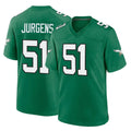 Choea P.Eagles #51 Cam Jurgens Player Green Kelly Alternate Home Game Stitched Jerseys