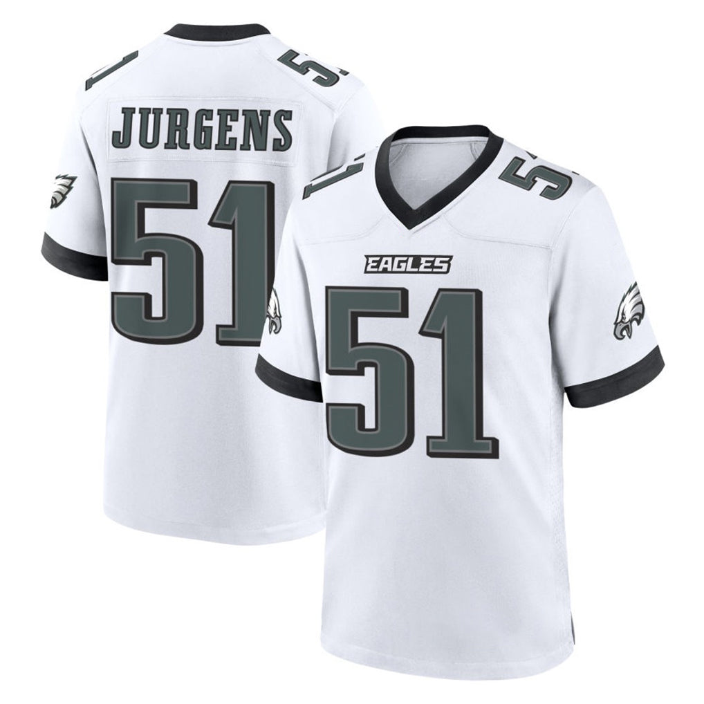 Choea P.Eagles #51 Cam Jurgens Player White Game Home Stitched Jerseys