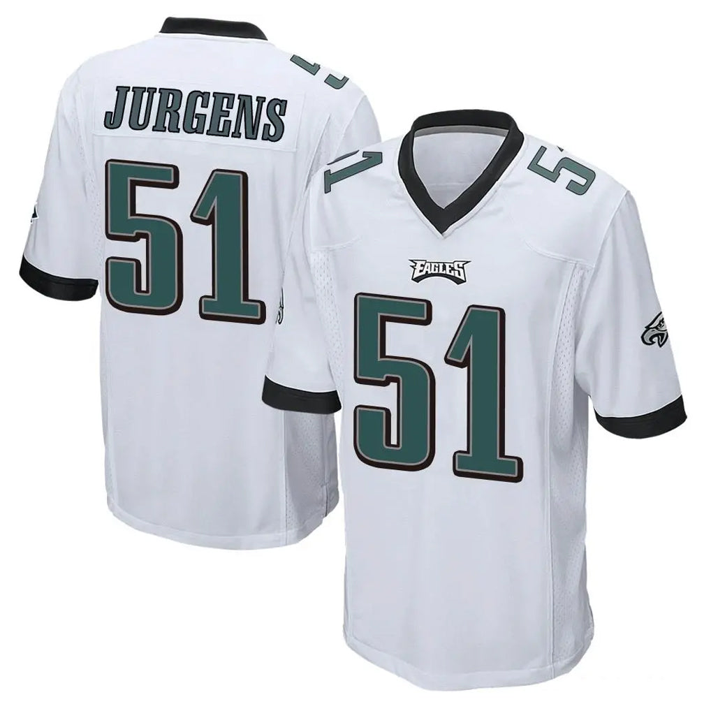 Choea P.Eagles #51 Cam Jurgens Player White Home Game Stitched Jerseys