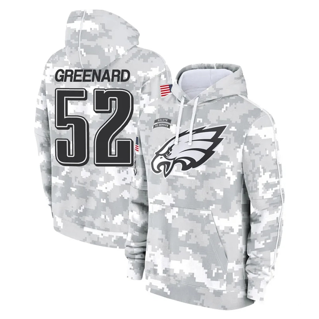 Choea P.Eagles #52 Jonathan Greenard Player Arctic Camo Salute to Service Pullover Hoodies Limited Game Stitched Jerseys