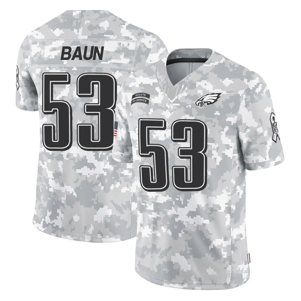 Choea P.Eagles #53 Zack Baun Player Arctic Camo Salute to Service Limited Game Stitched Jerseys