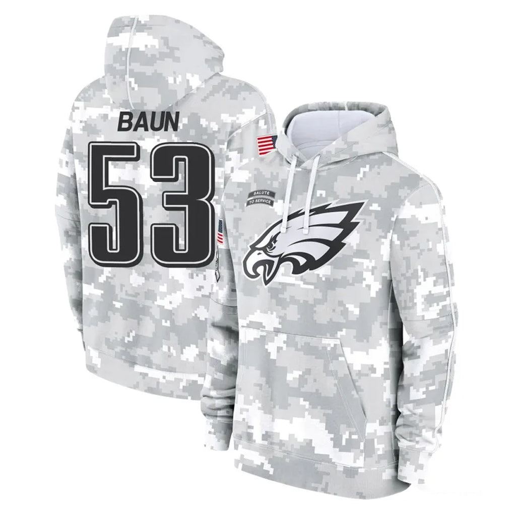 Choea P.Eagles #53 Zack Baun Player Arctic Camo Salute to Service Pullover Hoodies Limited Game Stitched Jerseys