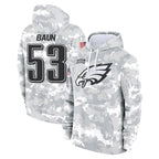 Choea P.Eagles #53 Zack Baun Player Arctic Camo Salute to Service Pullover Hoodies Limited Game Stitched Jerseys
