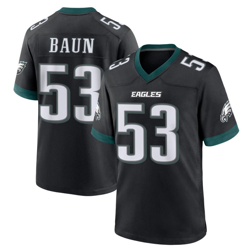 Choea P.Eagles #53 Zack Baun Player Black Game Home Stitched Jerseys