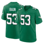 Choea P.Eagles #53 Zack Baun Player Green Kelly Alternate Home Game Stitched Jerseys